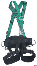 MSA Hngegurt Gravity light, V-Form, Polyester, hinterer D-Ring, zwei seitliche D-Ringe, vorderer D-Ring, D-Ring am Bauch, Hftpolster, Beinpolster, klein, grn, Verbindungsteile aus Stahl